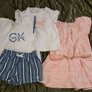 Calvin Klein White and Pink Baby Outfit Set